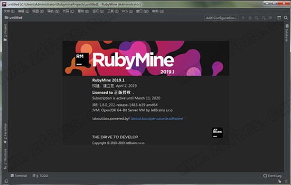 RubyMine 2019 完美破解版（激活码+破解补丁）